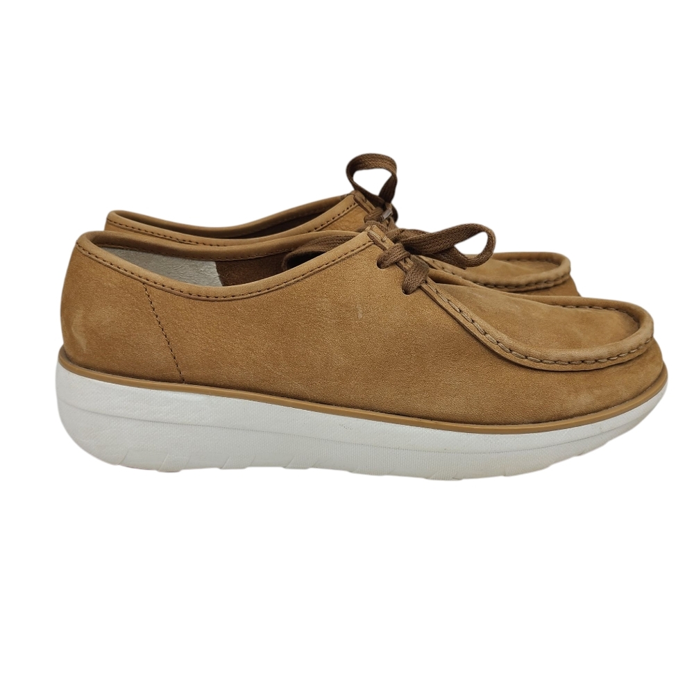 Fitflop Chestnut Suede Lace-Up Moccasin Flats